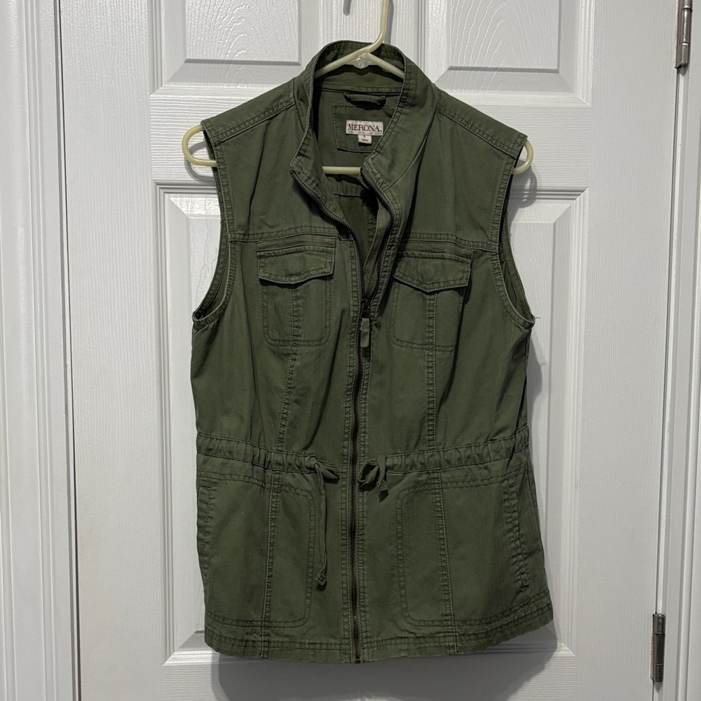 Merona Army Green Women's Sleeveless Vest